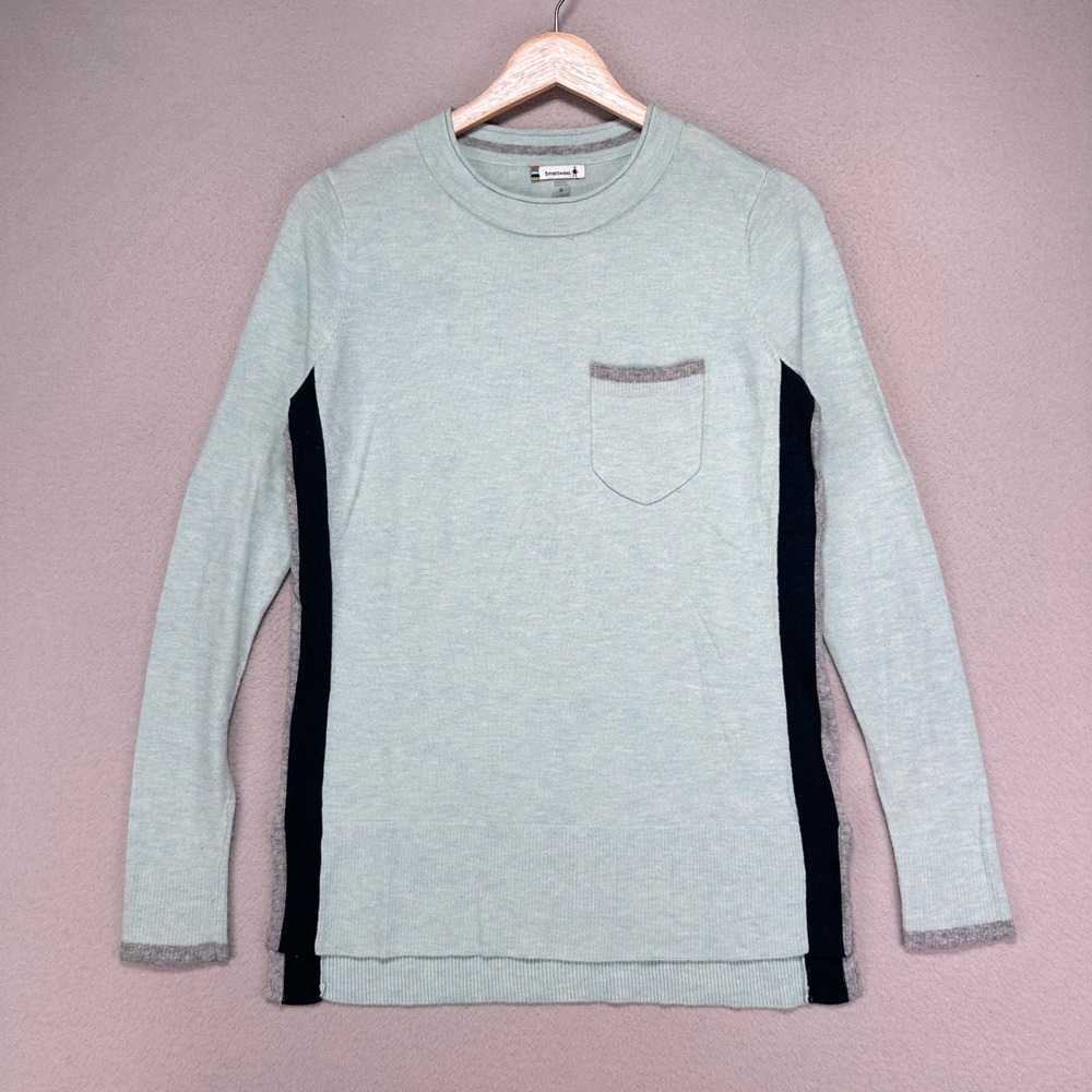 Smartwool Shadow Pine Pocket Sweater Womens S Green/mint‎ Crewneck Wool